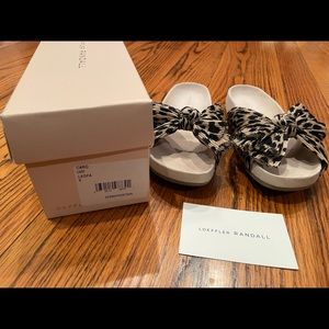 Loeffler Randall Caro Pleated Knot Leopard Sandals 9 WORN ONCE
